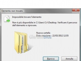 Come eliminare i file che danno errore impossibile trovare l'elemento
