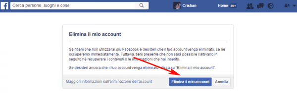 Come Eliminare Account Facebook Giardiniblog