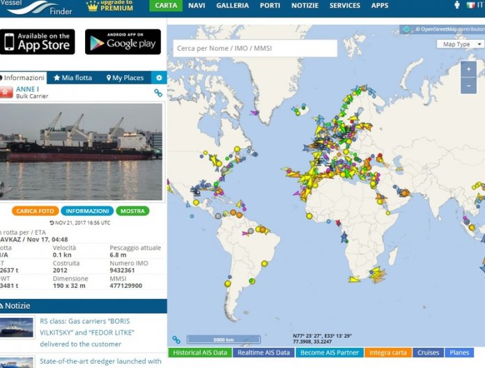 Controllare Il Tragitto Di Navi, Traghetti E Crociere In Tempo Reale