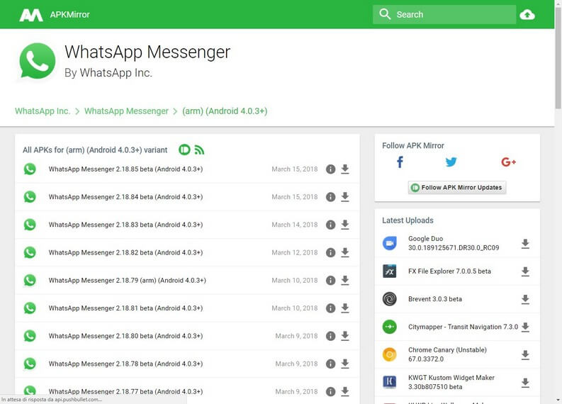 download WhatsApp Messenger APK mirror