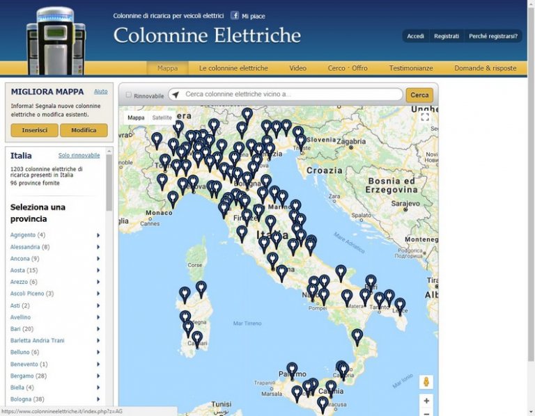 Come trovare colonnine di ricarica per auto elettriche GiardiniBlog