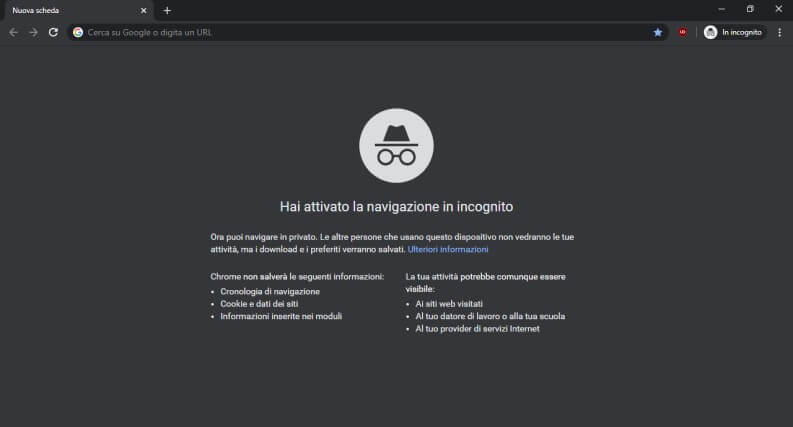 Navigazione in Incognito come si usa e come funziona