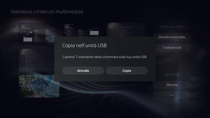 Condividi Screenshot su Ps5 USB