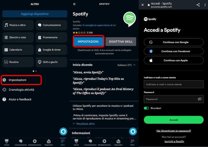Collegare Spotify Ad Alexa