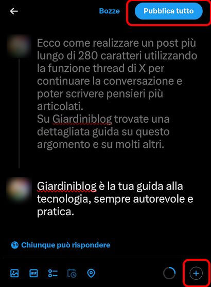 post piu lunghi su twitter con threads