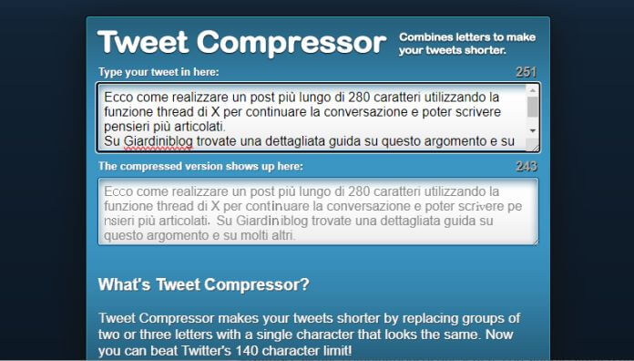 Tweet Compressor