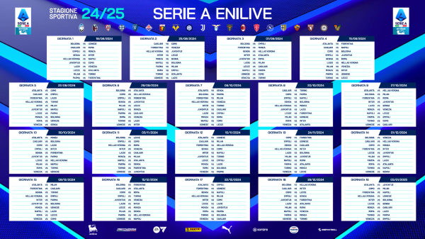 Clanedario Serie A 2024 Andata