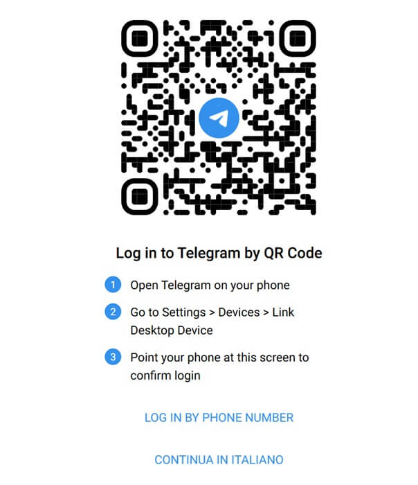 Accedere A Telegram Web Con Codice Qr