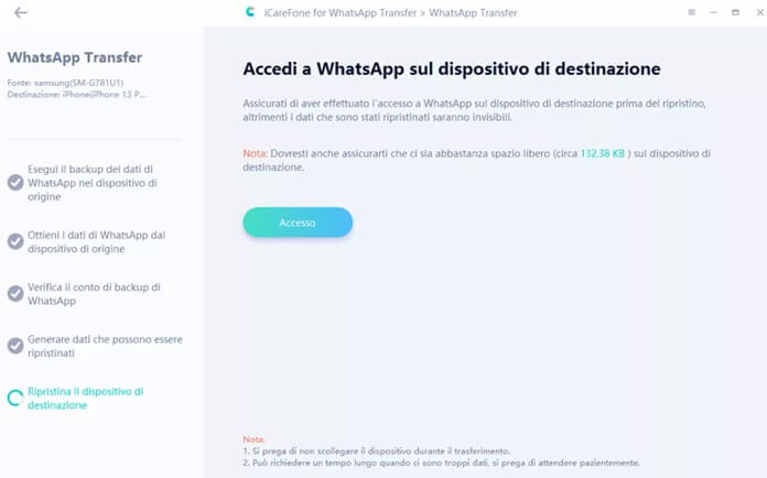 Accedi A Whatsapp Su Dispositivo Di Destinazione