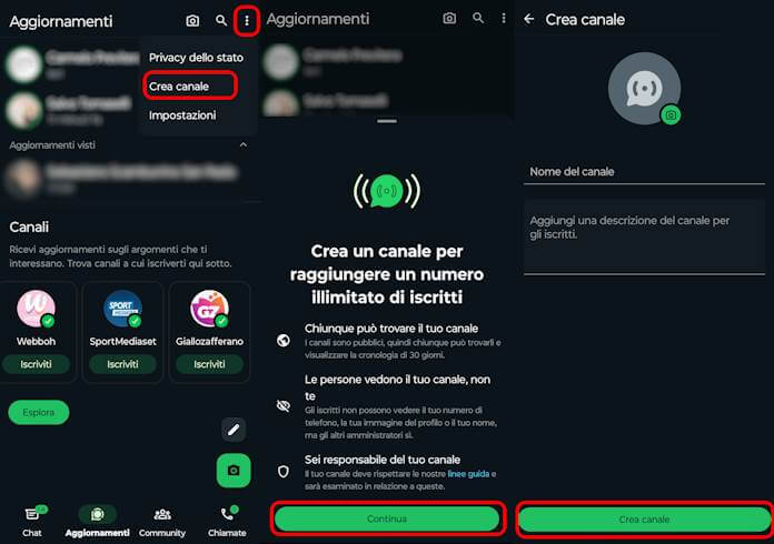 Come creare un canale WhatsApp su smartphone (Android e iPhone)