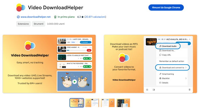 Estensione Browser Video Downloadhelper