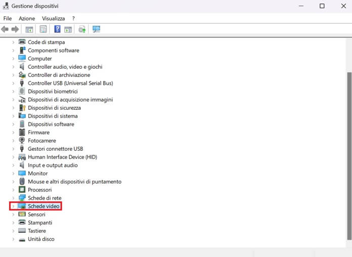 Gestione Dispositivi Schede Video