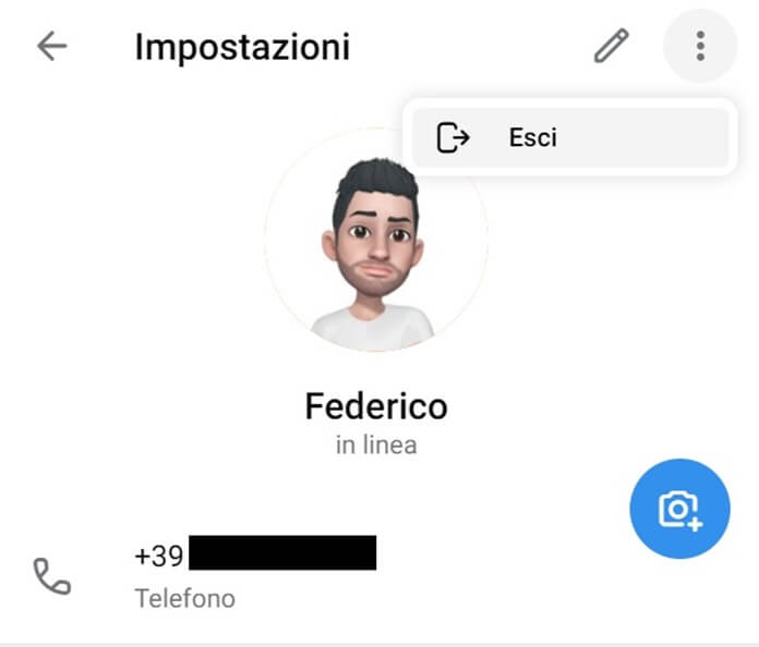 Uscire da Telegram Web