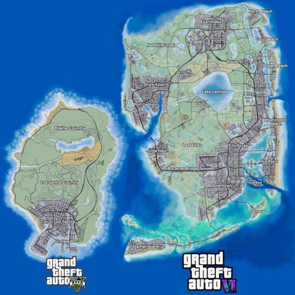 GTA 6 Anticipazioni Mappa