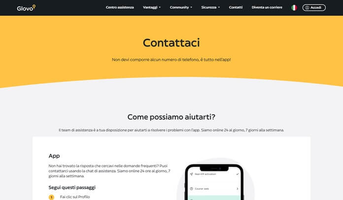 Glovo Contattaci