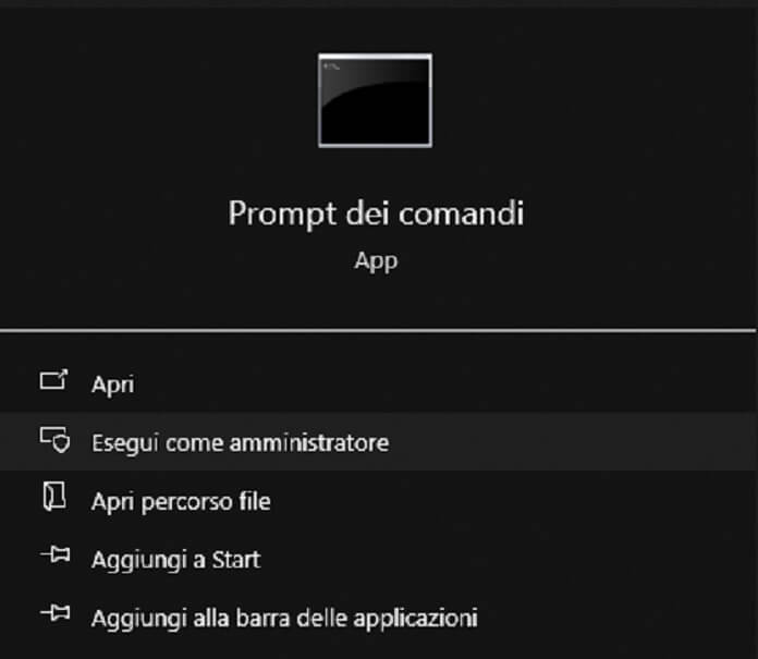 Prompt Dei Comandi Esegui Come Amministratore