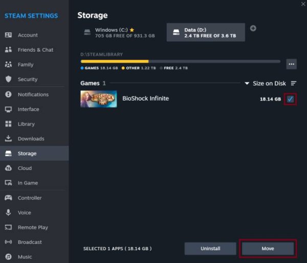 Come spostare i giochi per PC su un altro disco: Steam Spostare Giochi