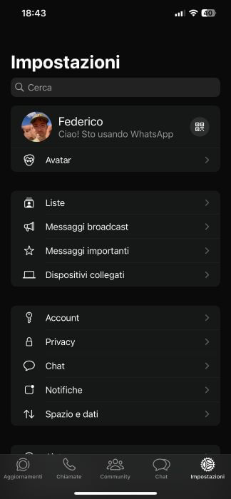 Impostazioni Whatsapp Iphone