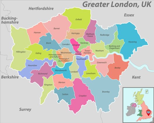 Mappa Distretti E Quartieri Di Londra