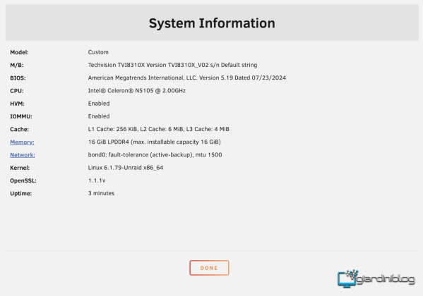 Informazioni Di Sistema Per Il NAS